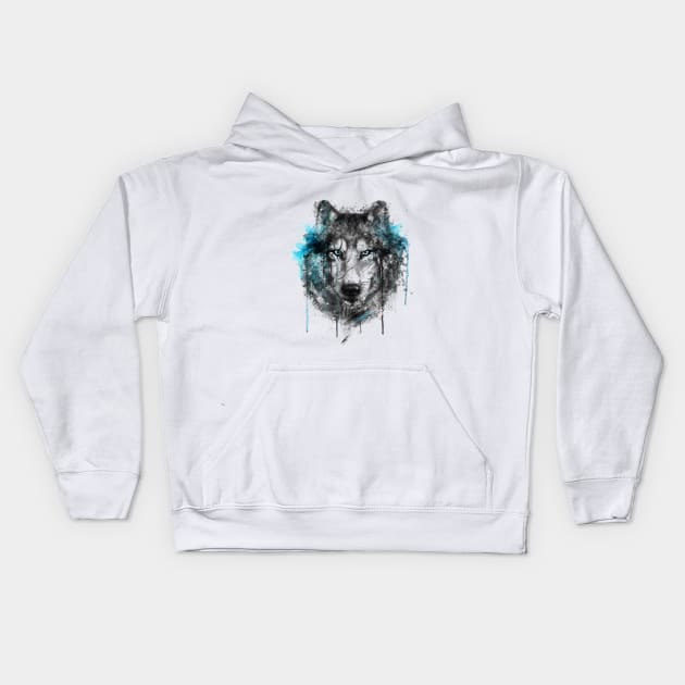 Alpha Wolf Kids Hoodie by Cyberframe